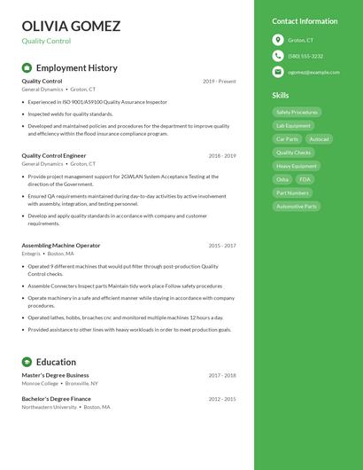 Resume example 5