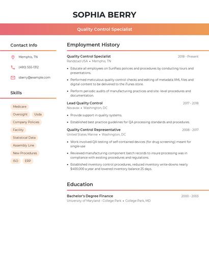 Resume example 3