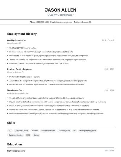 Resume example 2
