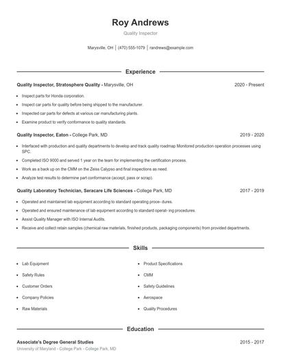 Resume example 1