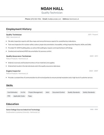Resume example 2
