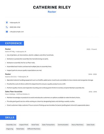 Racker Resume