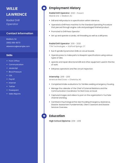 Radial Drill Operator Resume