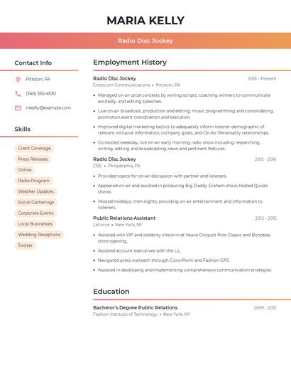 Resume example 3