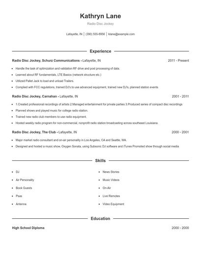 Resume example 1