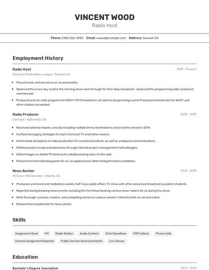 Resume example 2