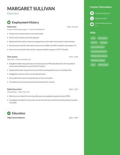 Resume example 4