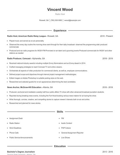 Resume example 1