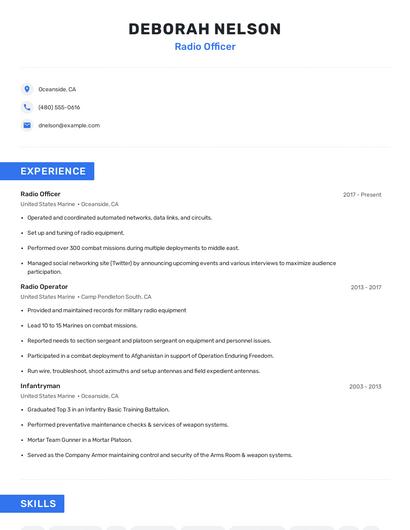 Radio Officer Resume