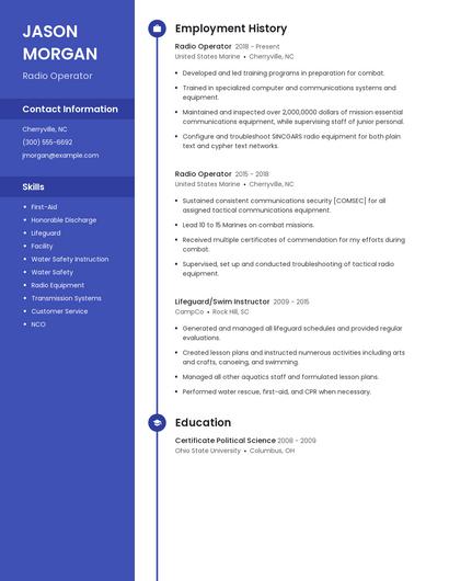 Radio Operator Resume