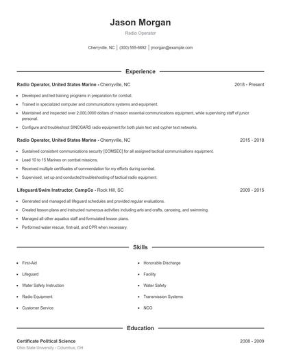 Resume example 1