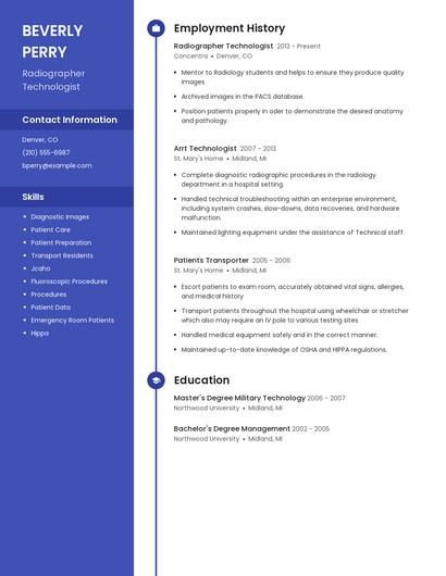 Radiographer Technologist Resume