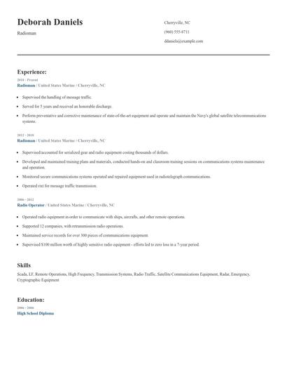 Radioman Resume