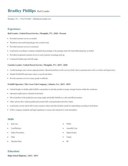Rail Loader Resume