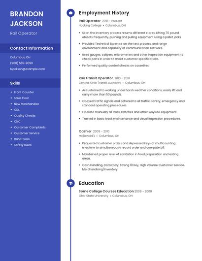 Rail Operator Resume
