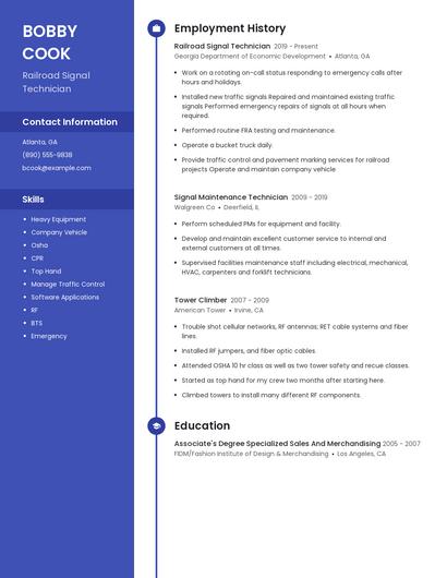 Railroad Signal Technician Resume