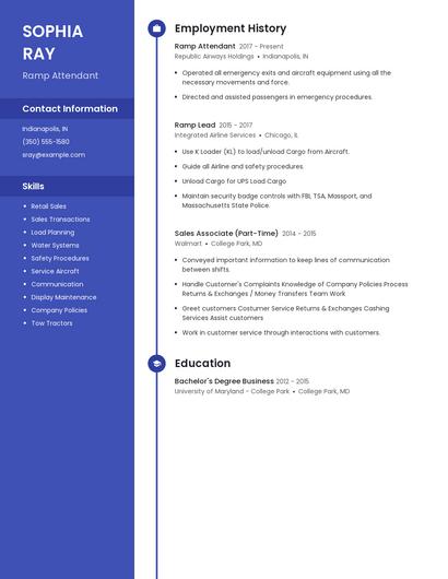 Ramp Attendant Resume