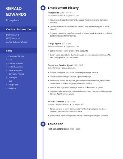 Ramp Lead Resume