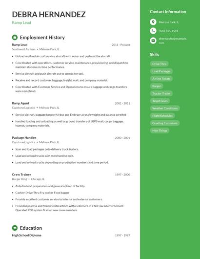 Ramp Lead Resume