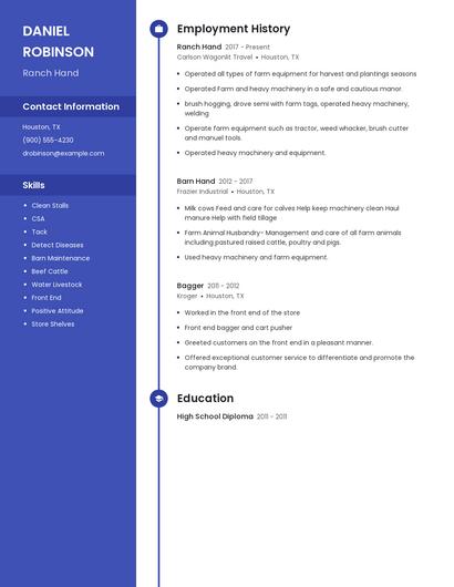 Ranch Hand Resume