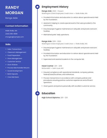 Range Aide Resume