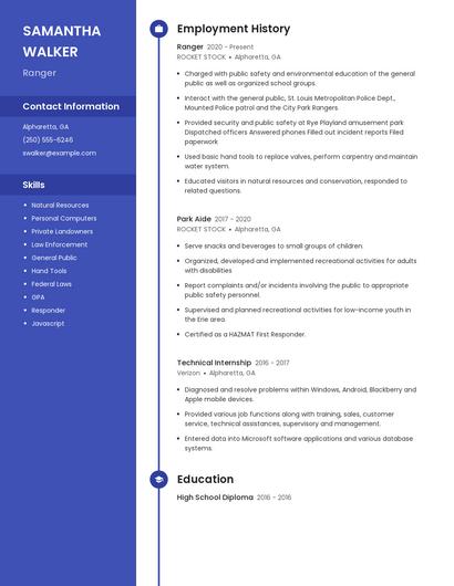 Ranger Resume