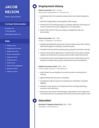 Rater Associate Resume