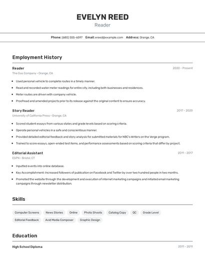 Resume example 2