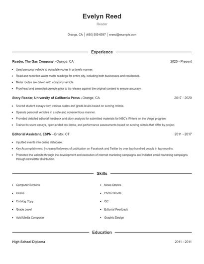 Resume example 1