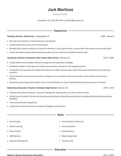 Resume example 1