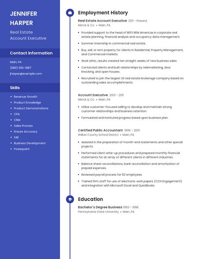 Real Estate Account Executive Resume