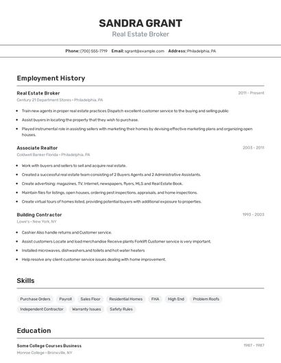 Resume example 2