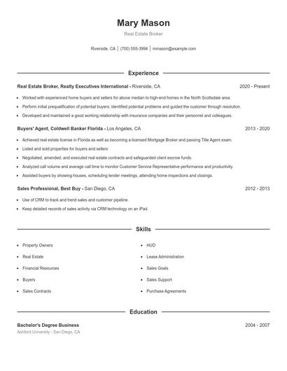 Resume example 1