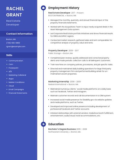 Real Estate Developer Resume