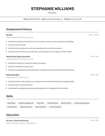 Resume example 2