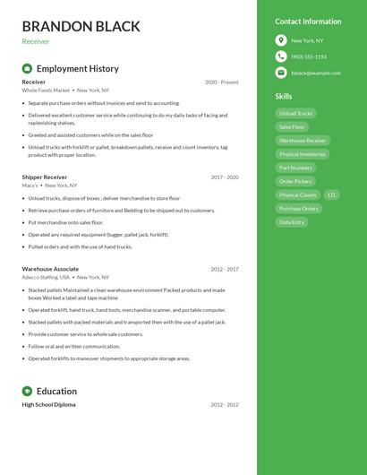 Resume example 4