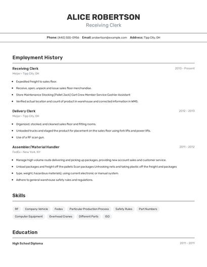 Resume example 2