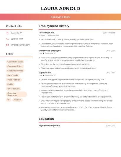Resume example 3
