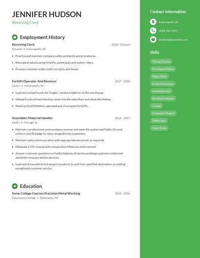 Resume example 5