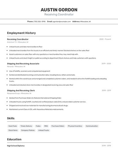 Resume example 2