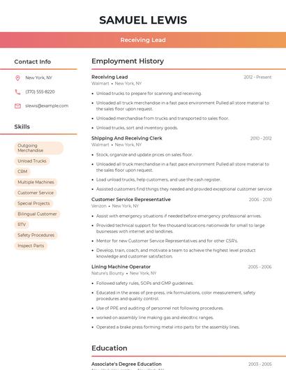 Resume example 3
