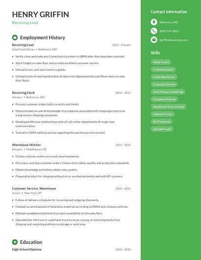 Resume example 4