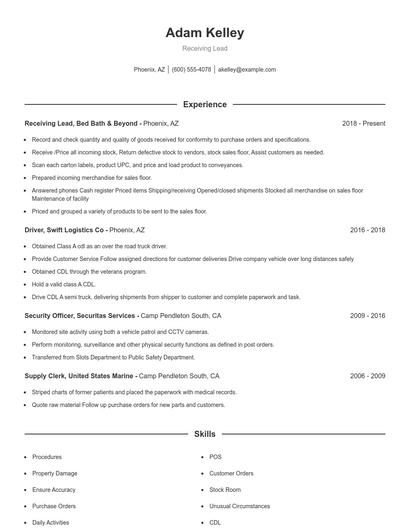 Resume example 1