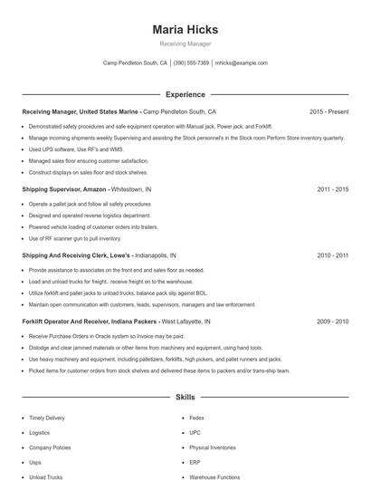Resume example 1