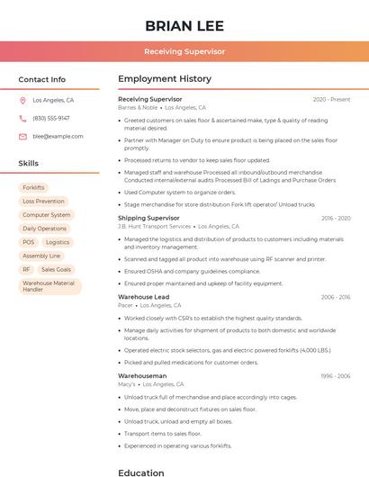 Resume example 3