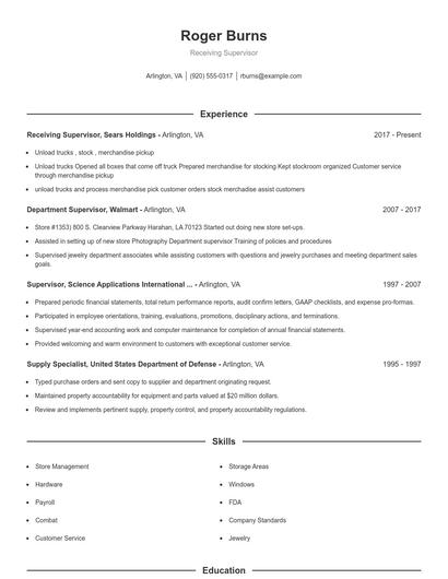 Resume example 1