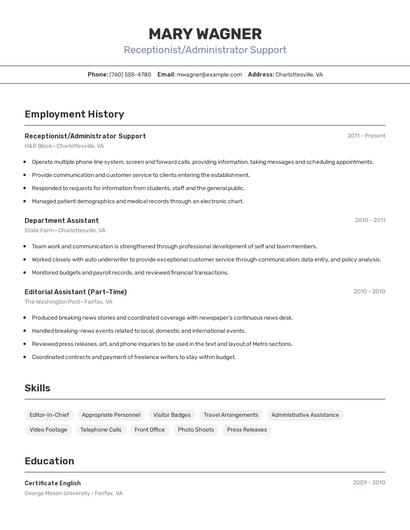 Resume example 2
