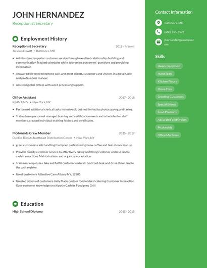 Resume example 5