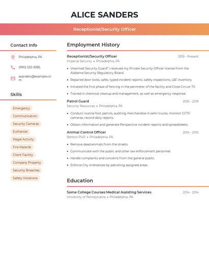 Resume example 3