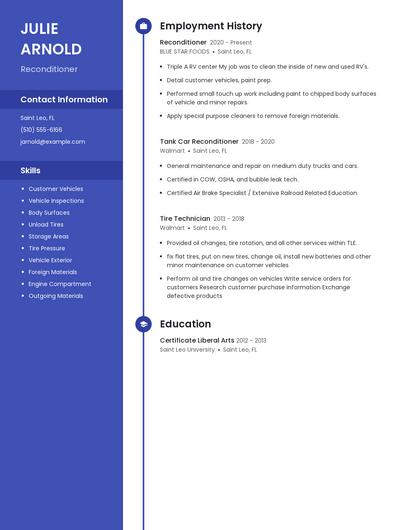 Reconditioner Resume